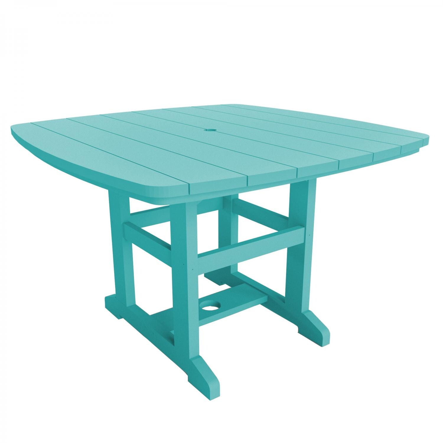 Pawleys Island 46 x 72 Poly Lumber Patio Dining Table - Turquoise