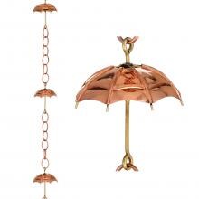 Umbrella 8 1/2 Ft Rain Chain By Good Directions - Pure Copper image