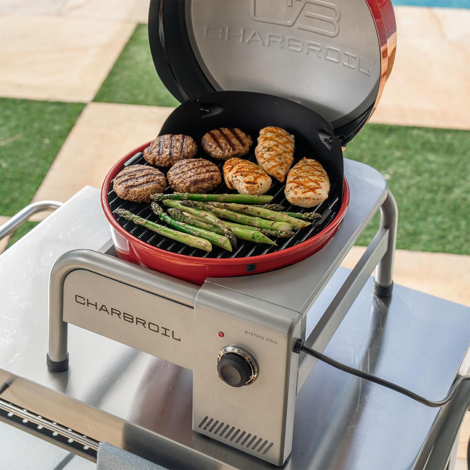 Charbroil 25302150 Bistro Pro 180 Electric Grill - Tabletop Red - Grilling Food - Lifestyle thumbnail