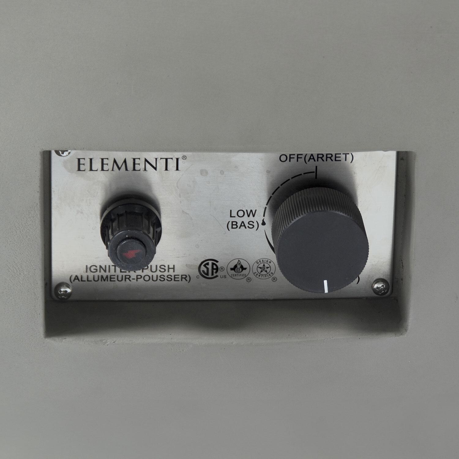 Elementi Lunar Bowl 42-in Natural Gas Concrete Fire Table in Light Grey - Control System - Detail thumbnail