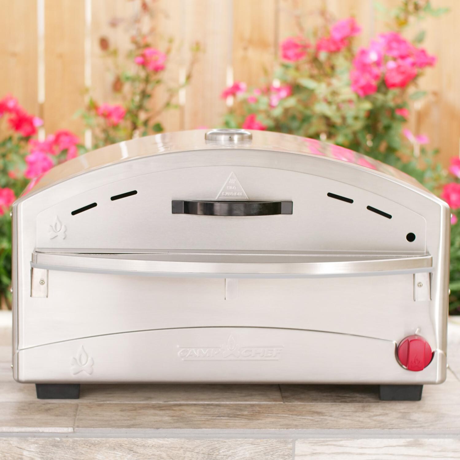 Camp Chef Italia Artisan Portable Pizza Oven - Shown With Door On The Oven thumbnail