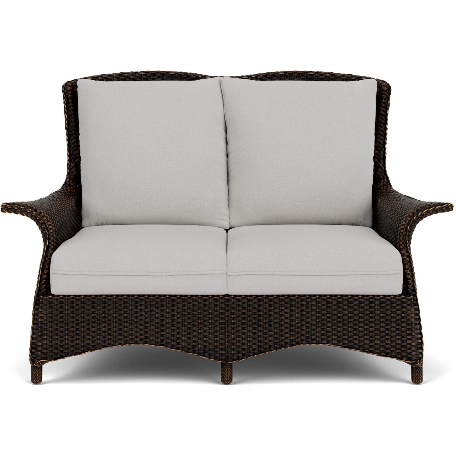 Lloyd Flanders Mandalay Loveseat in Mink Finish with Tundra Dove fabric thumbnail