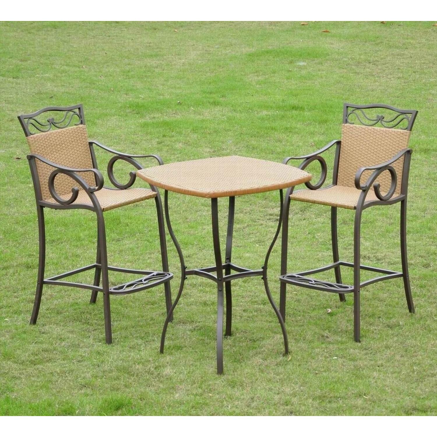 International Caravan Valencia 2Person Resin Wicker Patio Bar Set