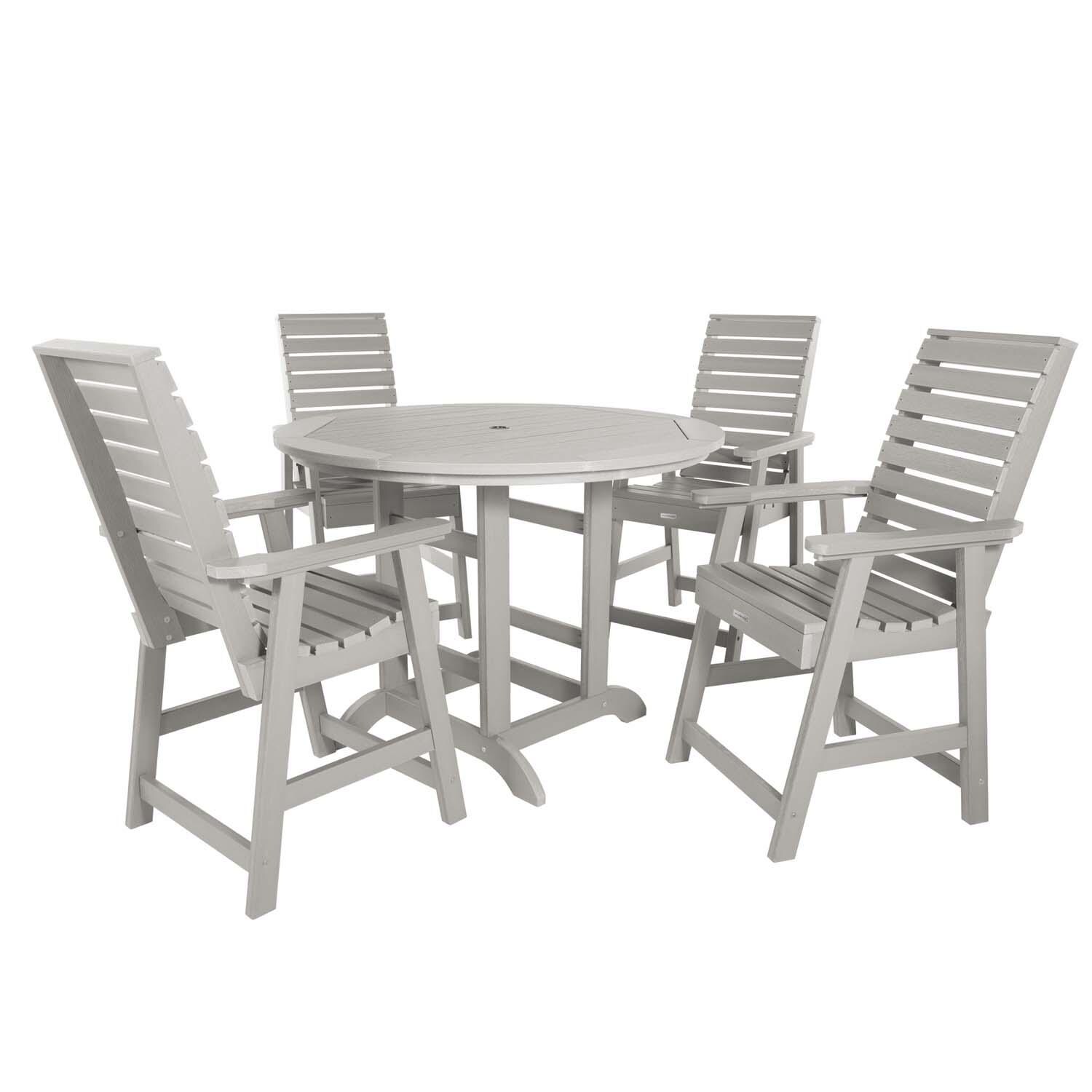 Elm Pointe 5 Pc Set Recycled Plastic Counter Height Dining Set In Harbor Gray By Lakeview - White Background thumbnail