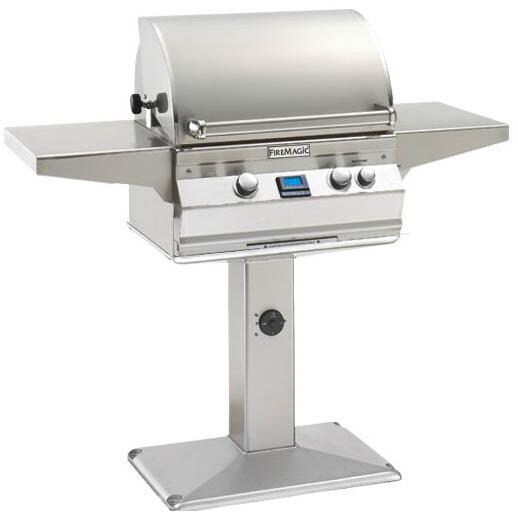 Fire Magic Aurora A430s 24 Inch Natural Gas Grill With Rotisserie On Patio Post A430s 6e1n P6 Bbqguys