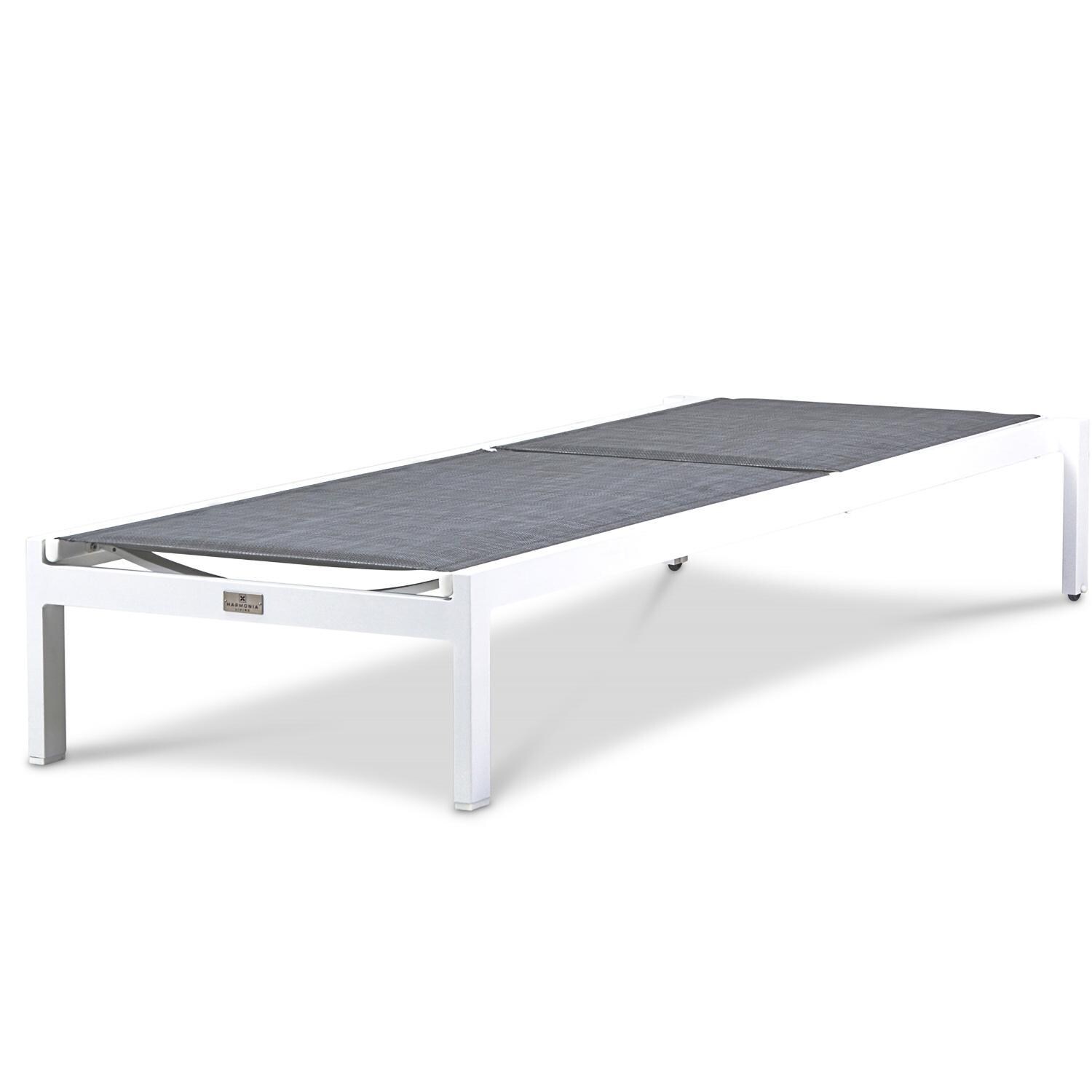 Spring Bay Reclining Chaise Lounge in White (set of 2) - Laid Flat - White Background thumbnail