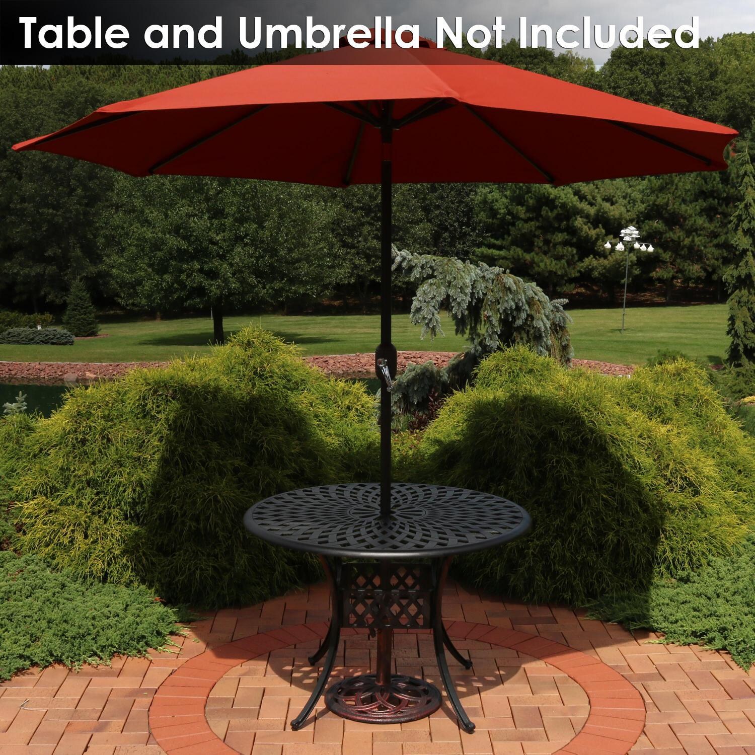 Ultimate Patio 17 Lb Celtic Knot Cast Iron Umbrella Base - Supporting Umbrella Under Patio Table (Table & Umbrella Not Included) thumbnail