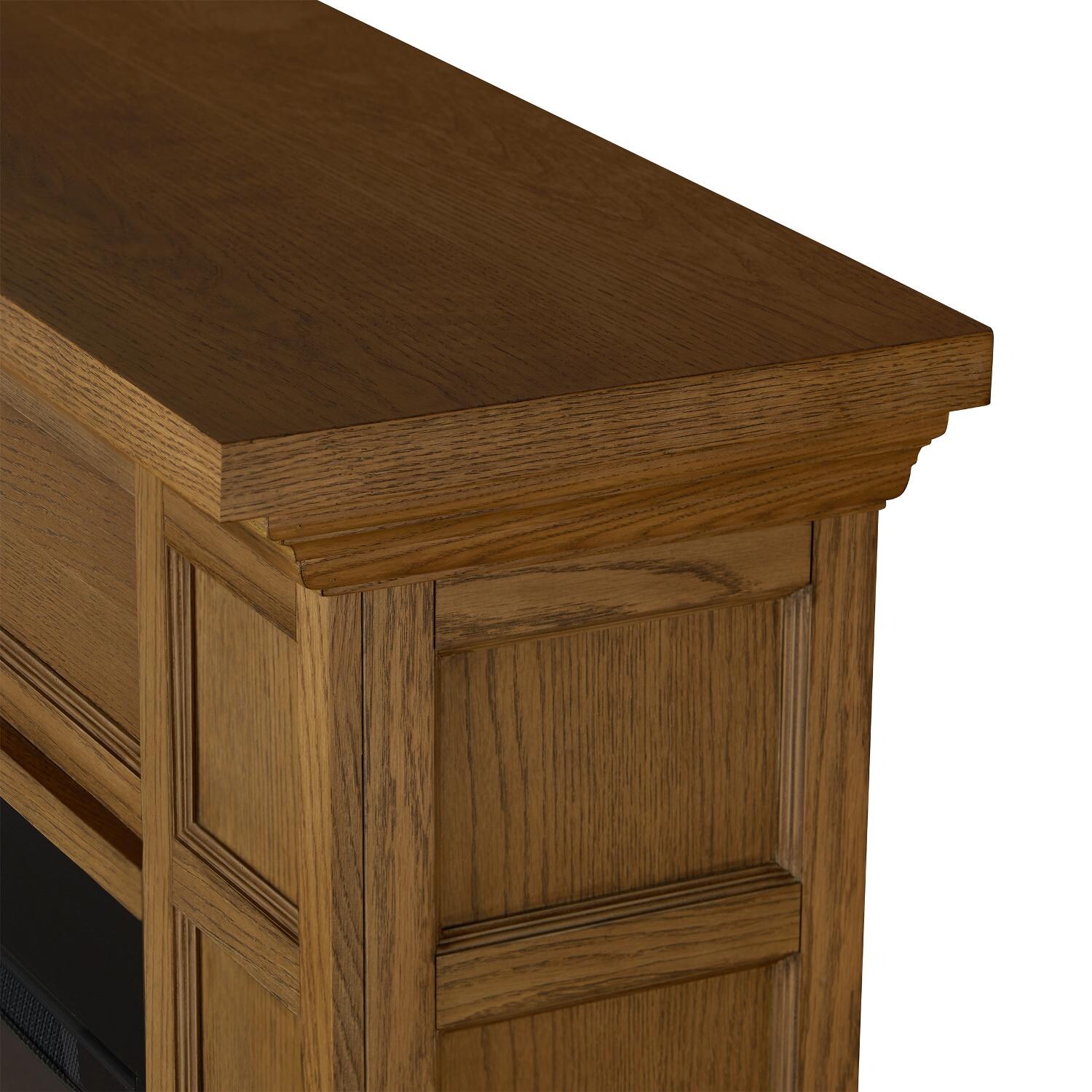 Real Flame 4130E-EO Alcott 74-Inch Electric Fireplace With Mantel - English Oak - Corner thumbnail