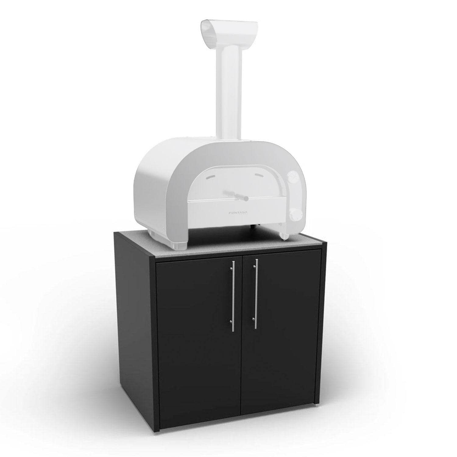 Fontana Forni Oven 90 Module W/ Iron Frost Countertop & End Panel - White Background thumbnail