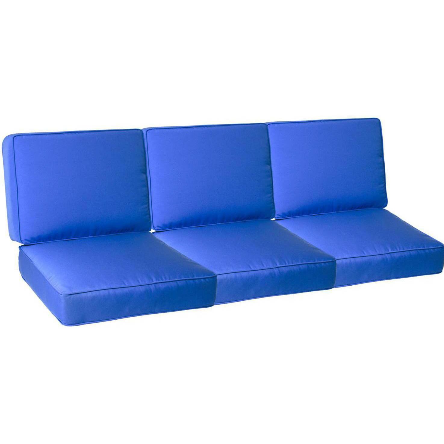 Sunbrella Canvas Capri Small Outdoor Replacement Sofa Cushion Set W/ Piping By BBQGuys Signature