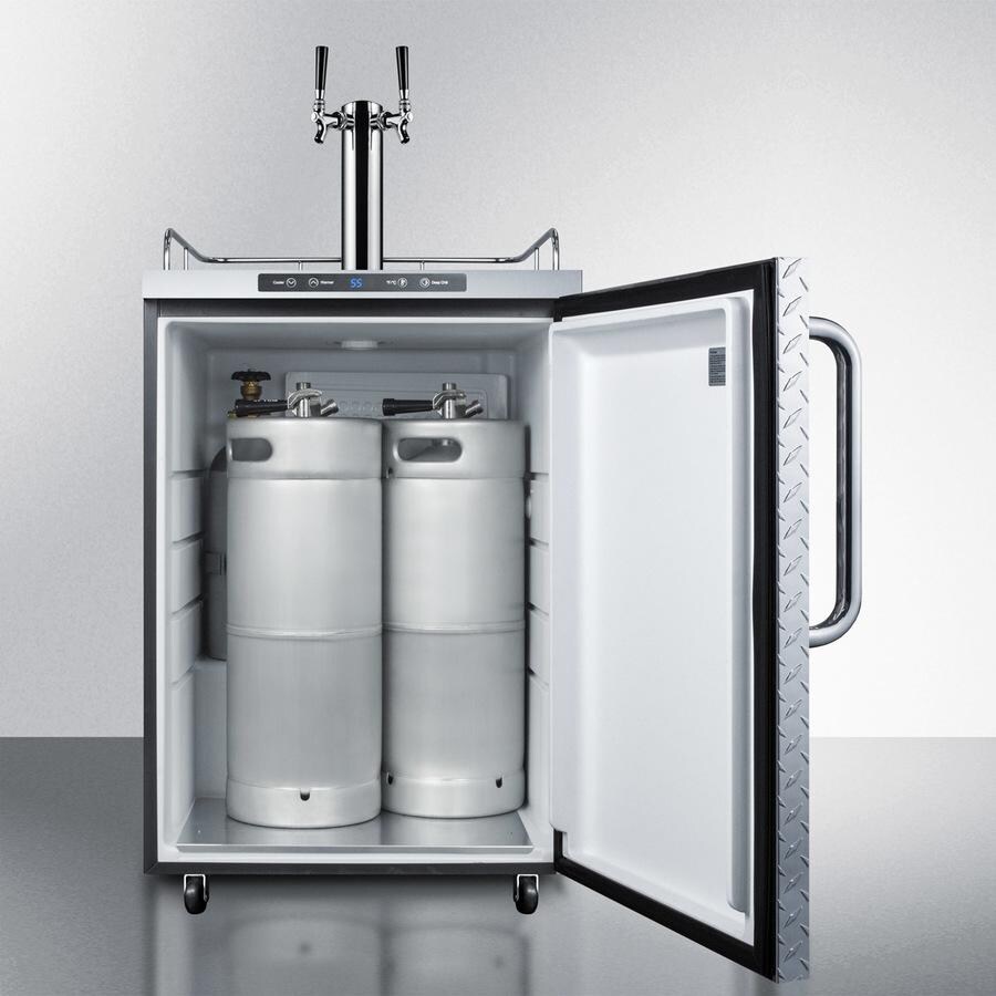 Summit 24-Inch 5.6 Cu. Ft. Freestanding Double Tap Outdoor Beer Dispenser / Kegerator - Open View thumbnail