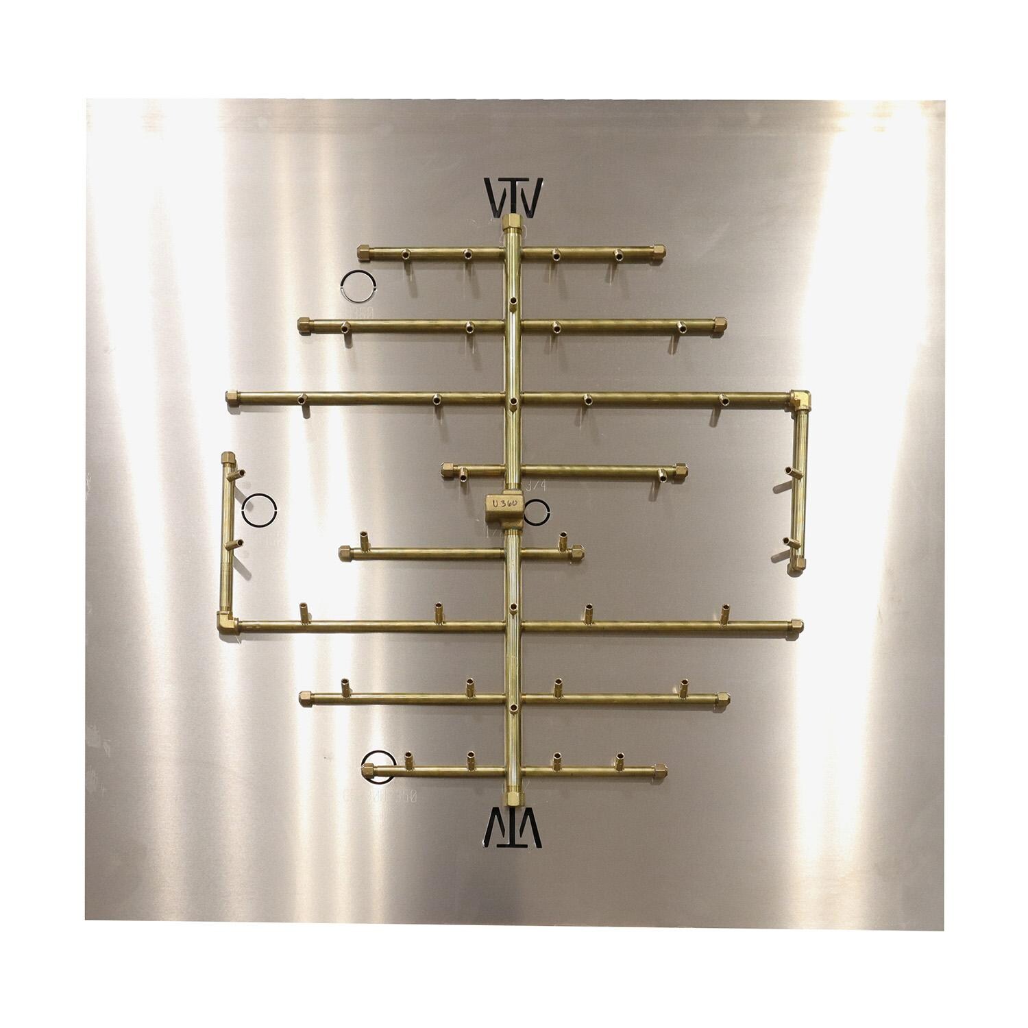 Warming Trends U360ALPL42S 30 X 29 Inch CROSSFIRE Brass Burner w/ 48 Square Plate - Burner - White Background thumbnail