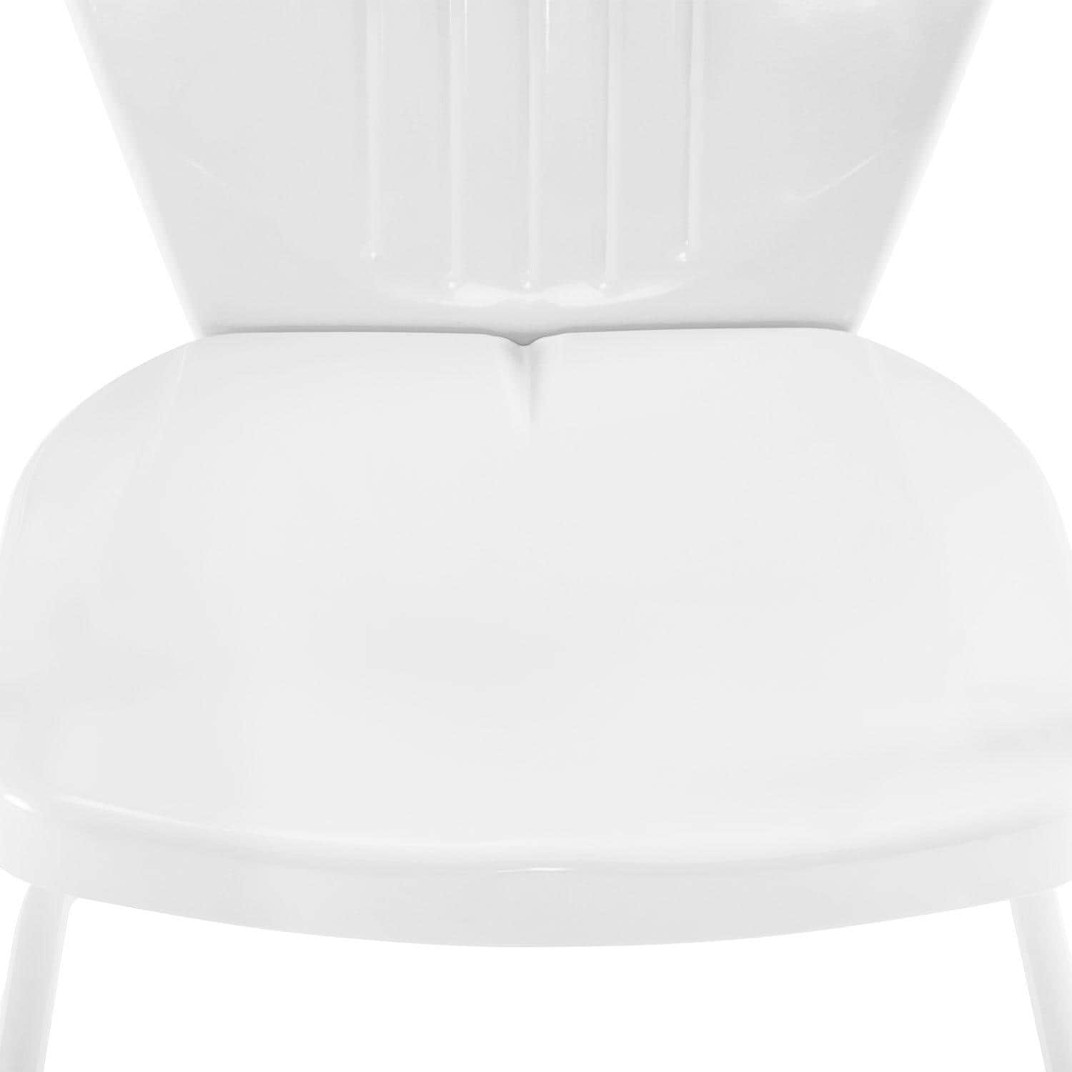 Ultimate Patio UP-32241WH 3Pc Retro Outdoor Bistro Set in White Gloss - Chair Seat - Detail thumbnail