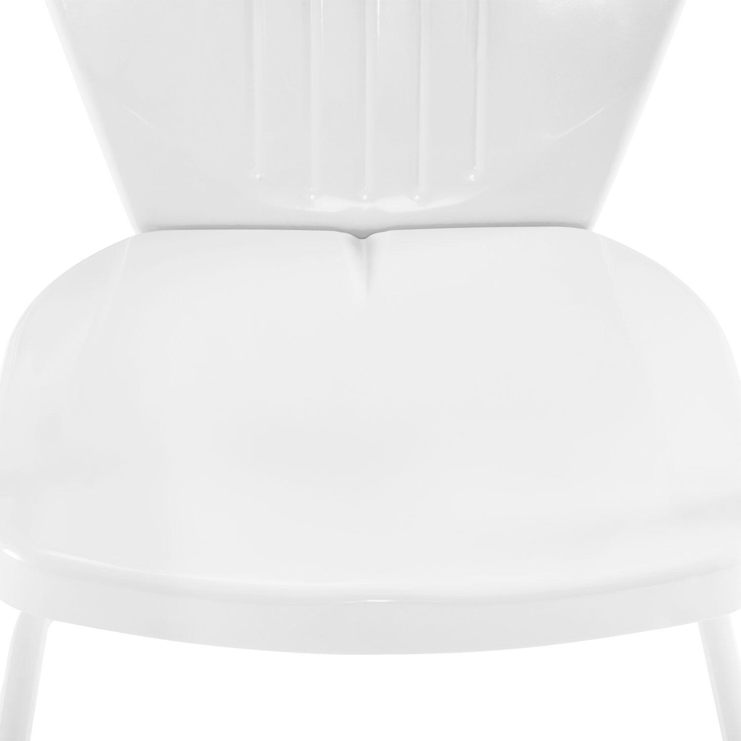 Ultimate Patio UP-32241WH 3Pc Retro Outdoor Bistro Set in White Gloss - Chair Seat - Detail thumbnail