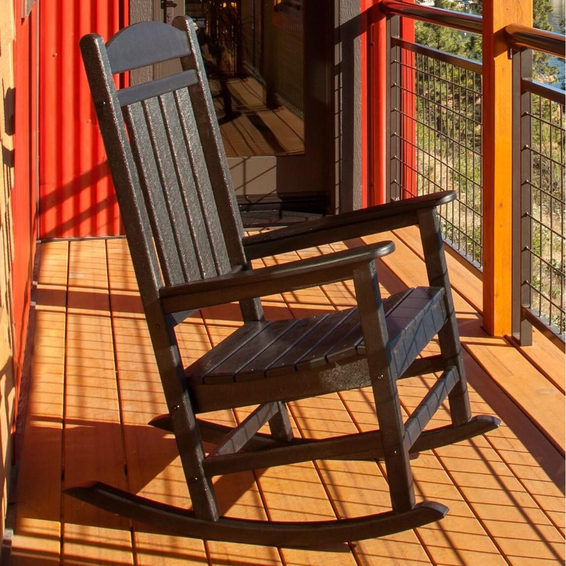 Presidential Recycled Plastic Rocking Chair in Black by POLYWOOD