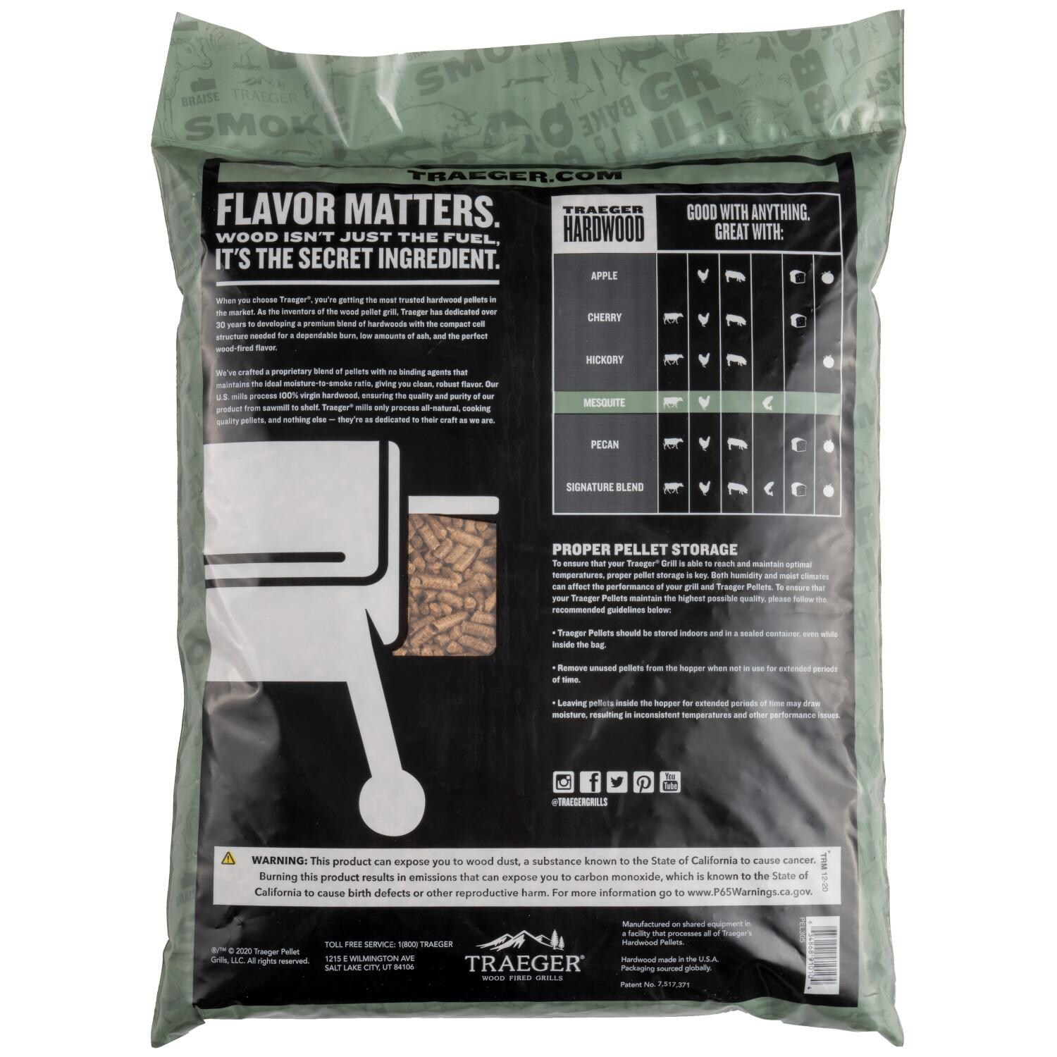 Traeger 20 Lb. Natural Hardwood Pellets - Mesquite Back thumbnail