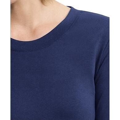 Port Authority Ladies Modern Stretch Cotton Long Sleeve Scoop Neck Shirt - Sapphire Blue