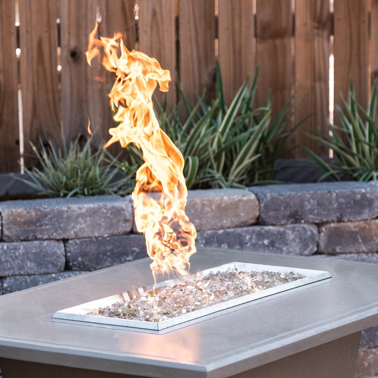 American Fyre Designs 635-SM-11-V4PC Cosmopolitan 54-Inch Rectangular Propane Gas Firetable - Smoke -Side View thumbnail