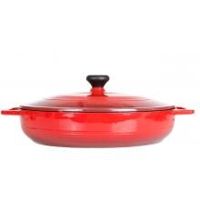 Lodge 3.6 Quart Colored Enamel Cast Iron Casserole Pot Island Spice - Gradated Red - EC3CC43 image