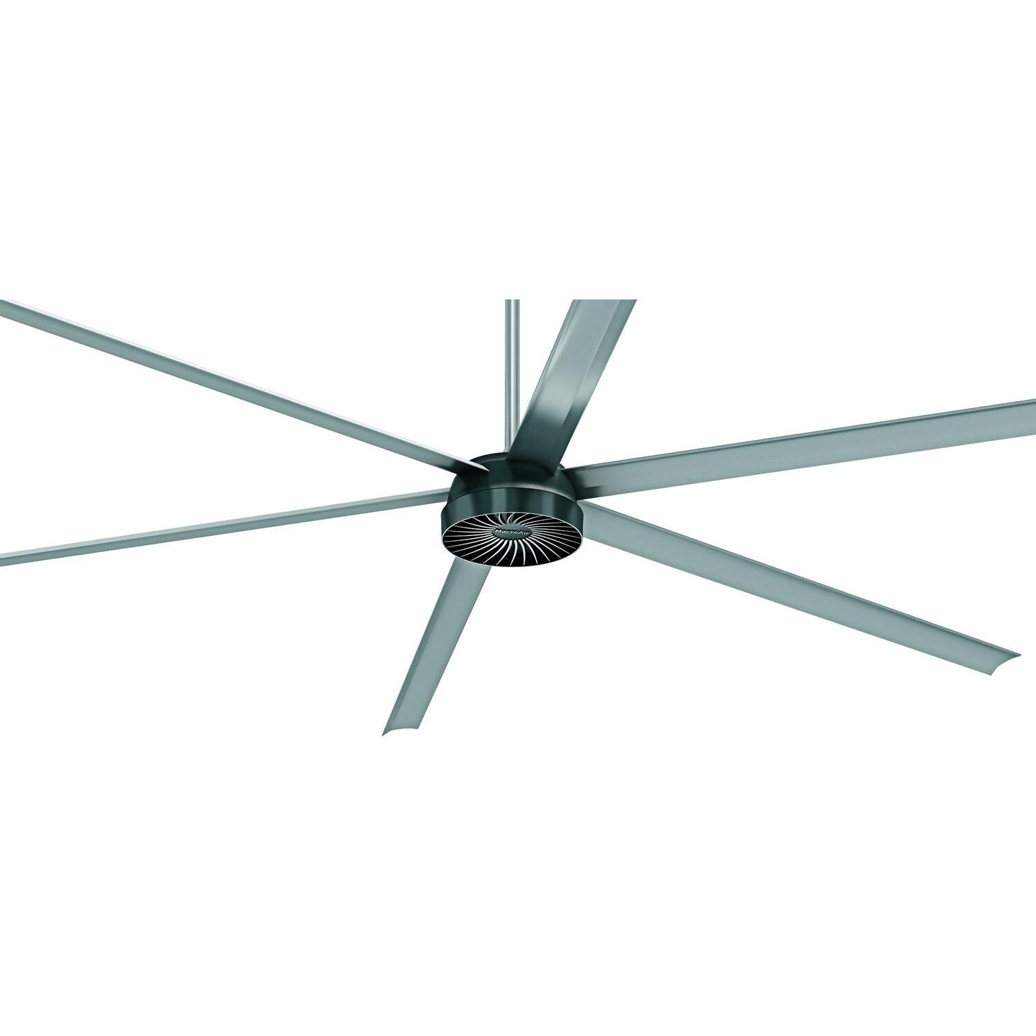 Macroair Airvolution D 370 6 Ft Hvls Outdoor Ceiling Fan With Anodized Aluminum Blades Silver Bbqguys