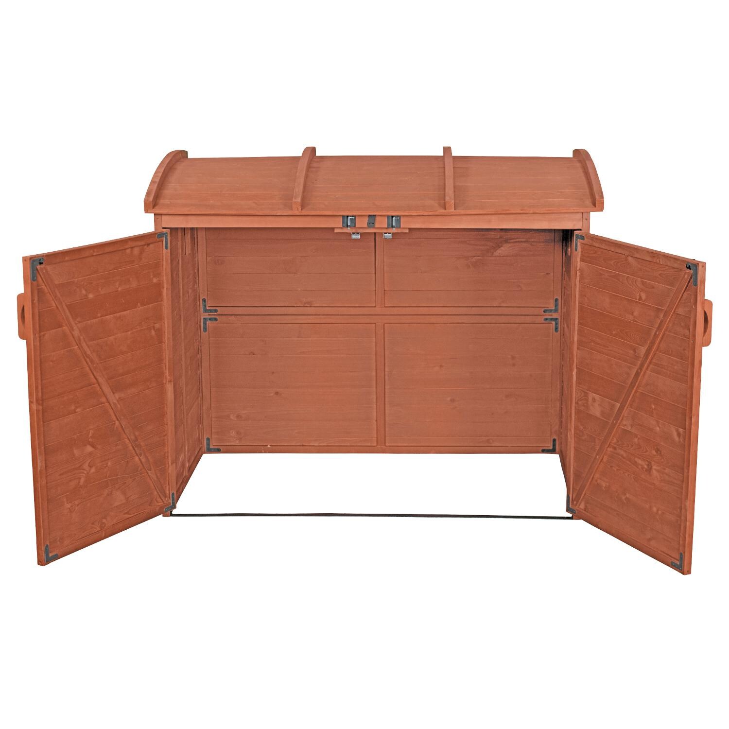 Leisure Season Horizontal Refuge 5 Ft. 2 In. X 2 Ft. 10 In. Wood Storage Shed - Shown With Open Doors thumbnail