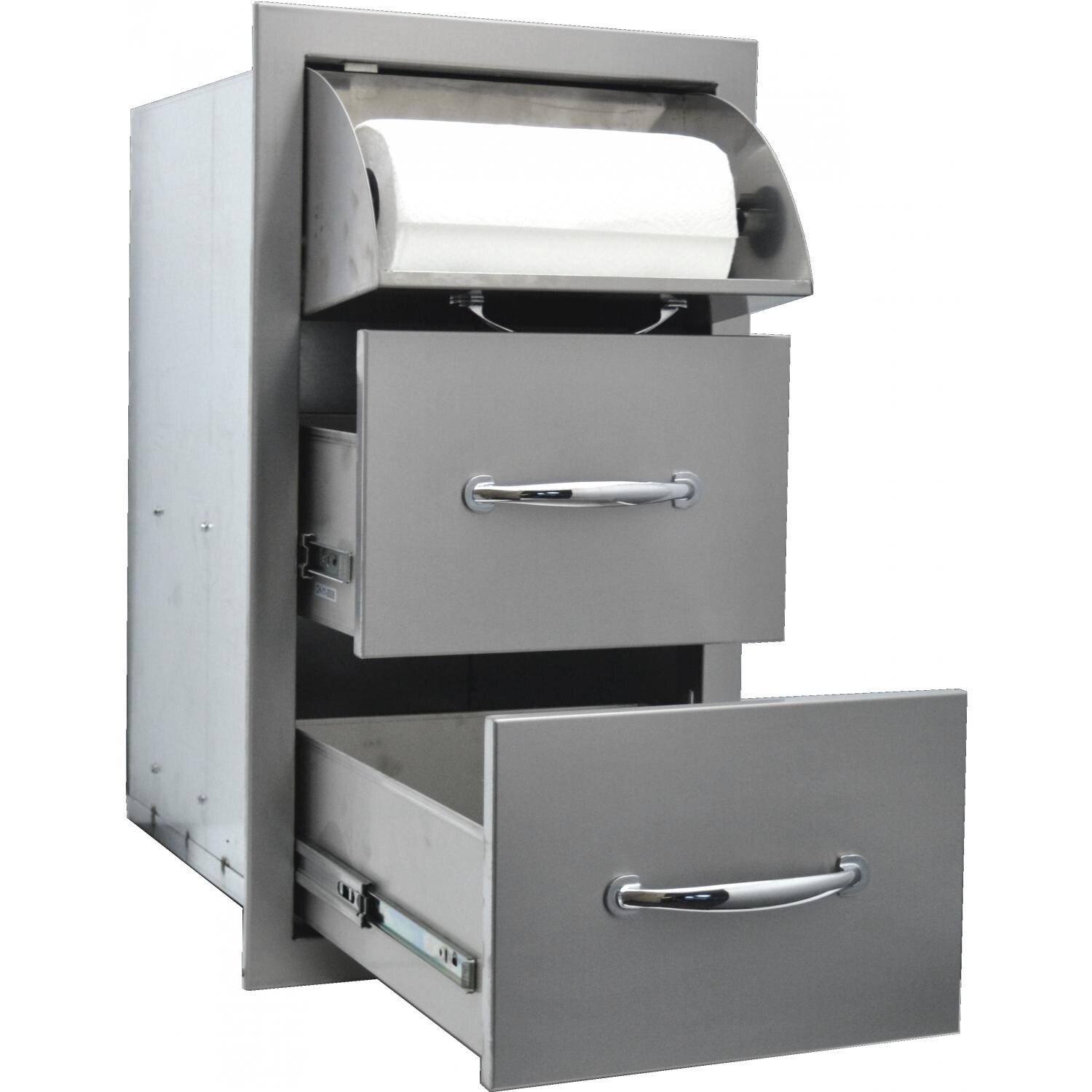 Sole Gourmet 17-Inch Deluxe Double Access Drawer With Paper Towel Dispenser