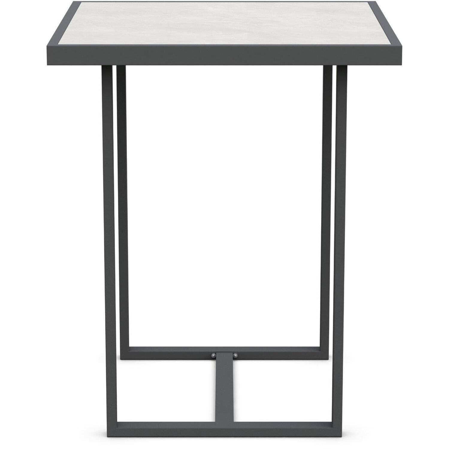 Azzurro Living Catalina 35 Inch Charcoal Aluminum Bar Table W/ Helena Dekton Top - Side - White Background thumbnail