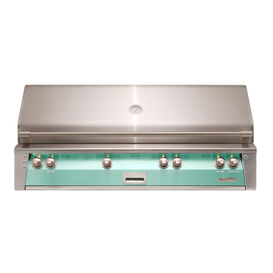 Alfresco ALXE 56-Inch Built-In Natural Gas All Grill With Sear Zone And Rotisserie in Light Green - ALXE-56BFG-NG-S6027