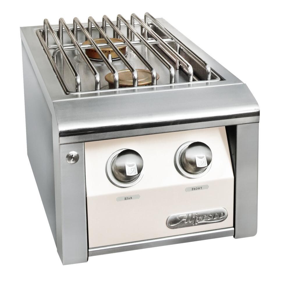 Alfresco Natural Gas Double Side Burner For Built-In Grills in Signal White Gloss - AXESB-2-NG-S9003