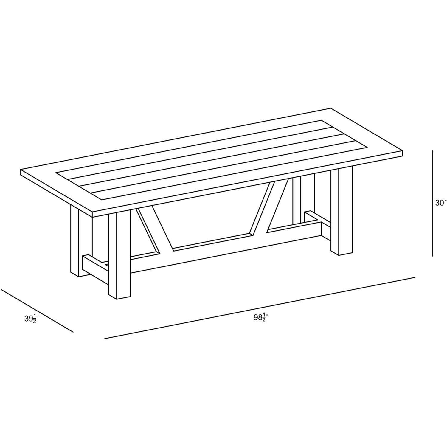 Wood Grove 10 Seat Reclaimed Teak Outdoor Dining Table By Lakeview - Dimensional thumbnail