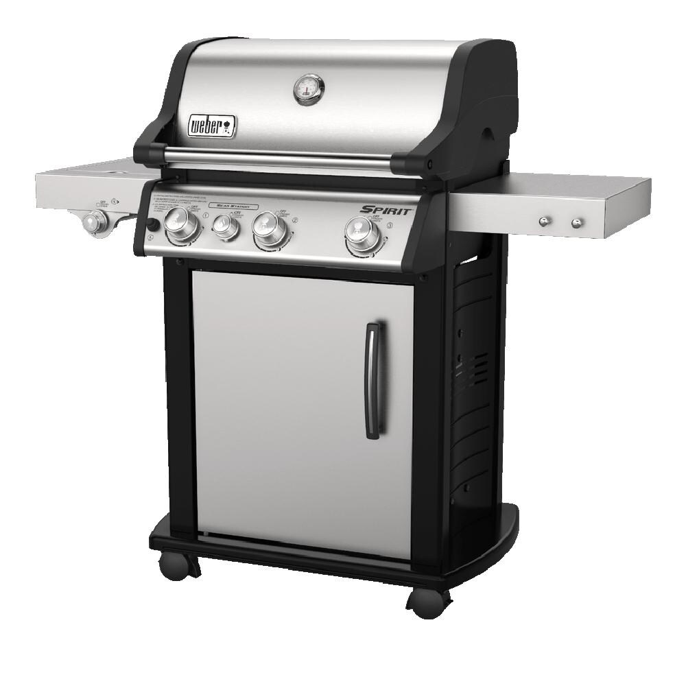 Weber - 46802101 - Spirit SP-335 Freestanding Propane Gas Grill W/ Sear Burner & Side Burner - Stainless Steel - Angled Left thumbnail