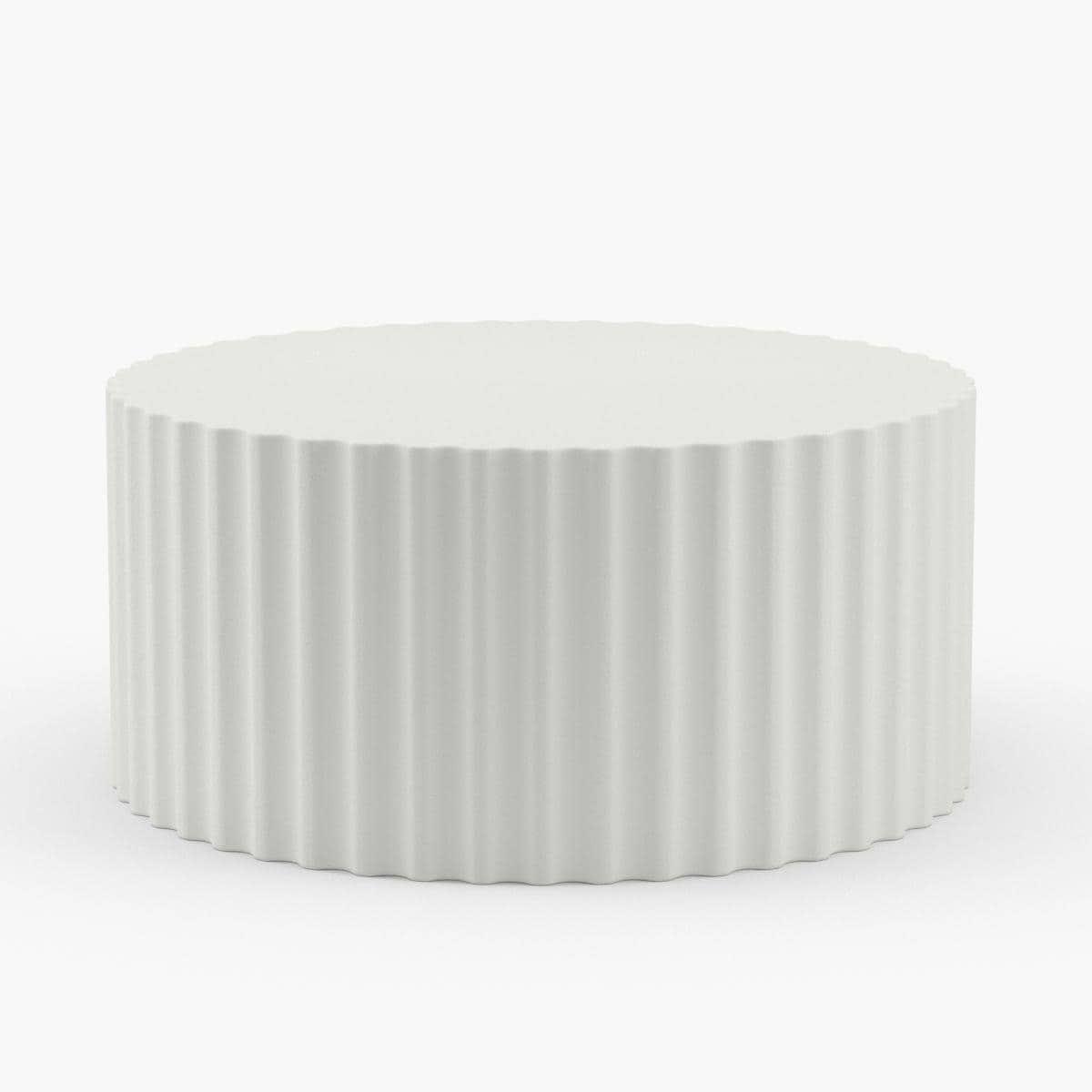 Bazaar 41 Inch Round Fiber Concrete Coffee Table in Bone by Sunset West