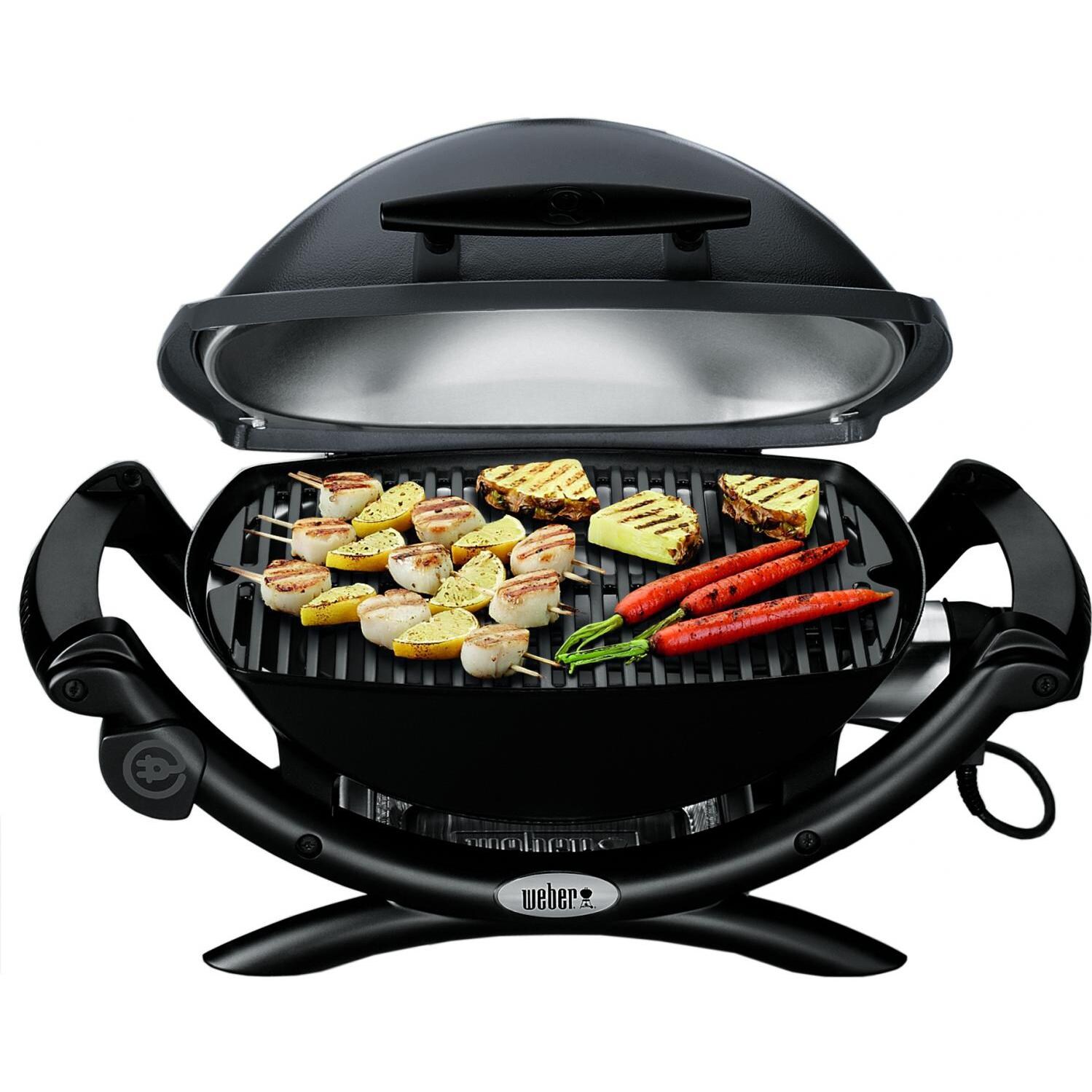 Weber Q 1400 Portable Electric Grill - Shown With Food thumbnail