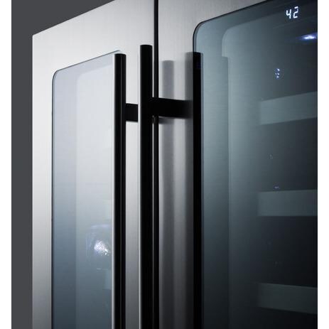 Summit Classic 42-Bottle Dual Zone Wine Cooler - CLFD24WC - Stainless Steel Door Frame and Handles thumbnail