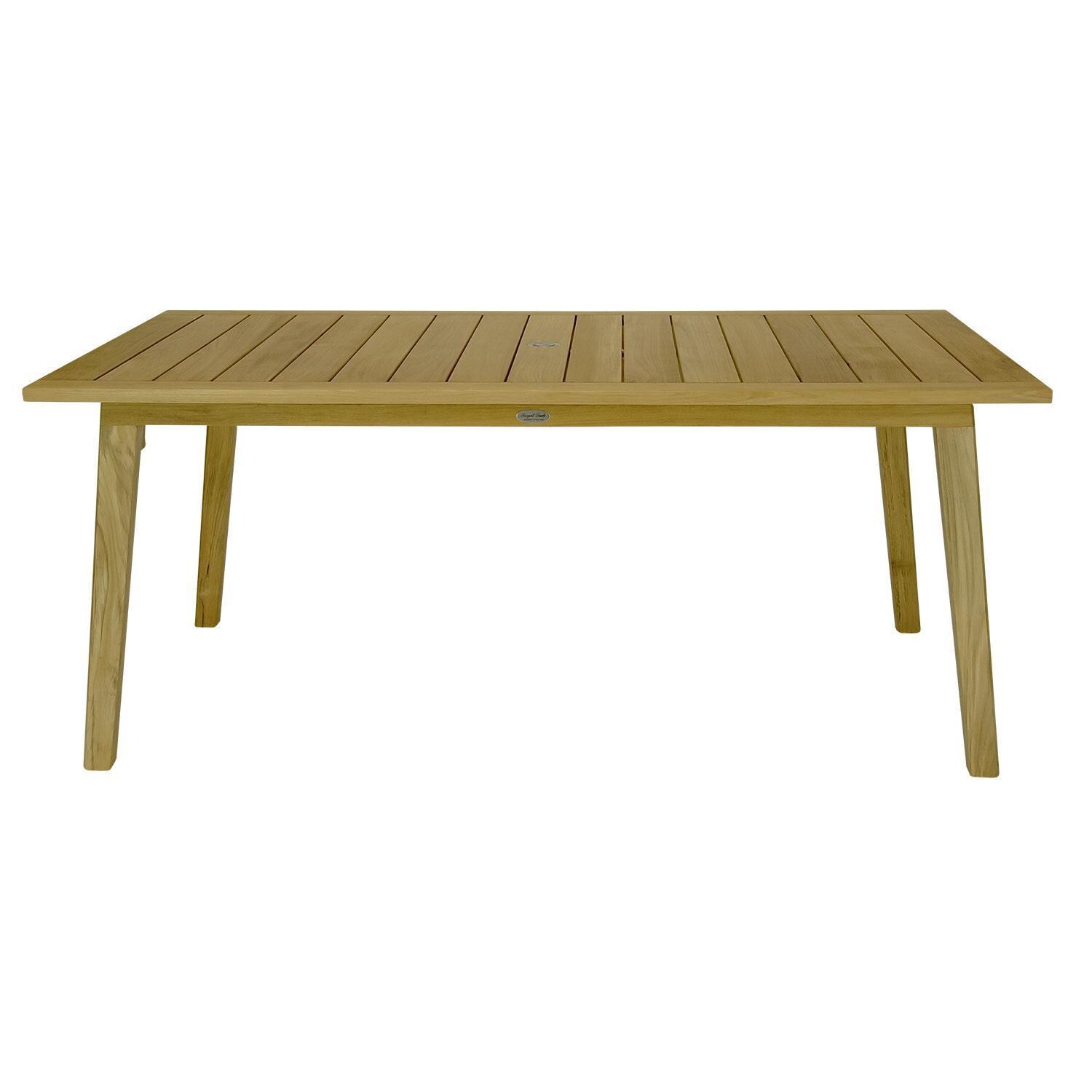 Royal Teak Collection Sailor 9 Pc Teak Dining Set w/ 70 Inch Rectangular Table - Table - White Background thumbnail