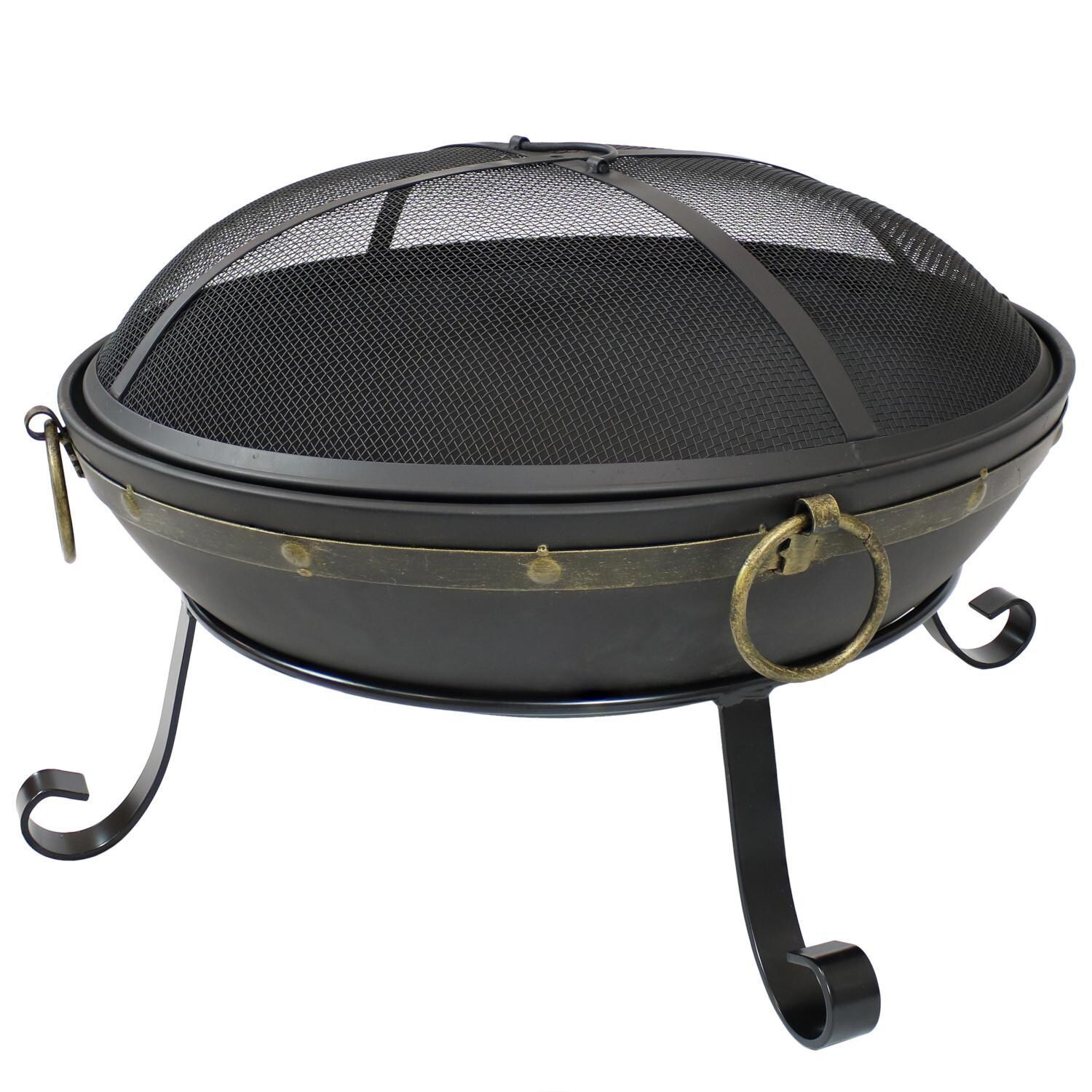 Ultimate Patio 26-Inch Steel Victorian Wood Burning Fire Pit - Front View thumbnail