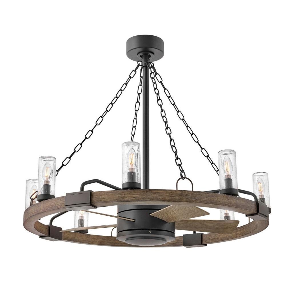 Hinkley Lighting 902928FMB-LWD Sawyer 36 Inch Fandelier W/ 28 Inch Fan - Matte Black - Underside View thumbnail