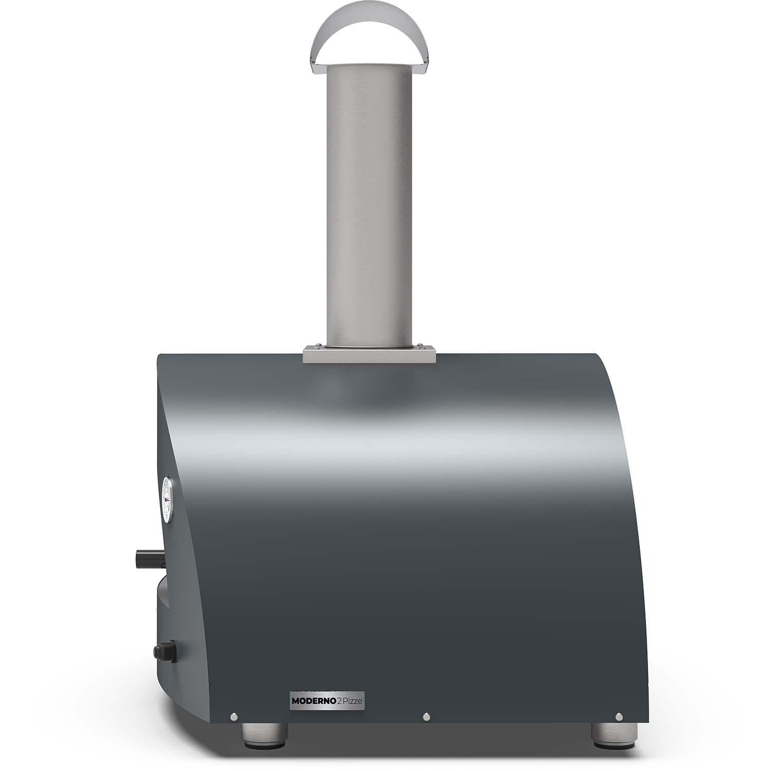 Alfa FXMD-2P-GGRIA-U Moderno 2 Pizze Propane Pizza Oven - Anthracite Grey - Right Side View - White Background thumbnail