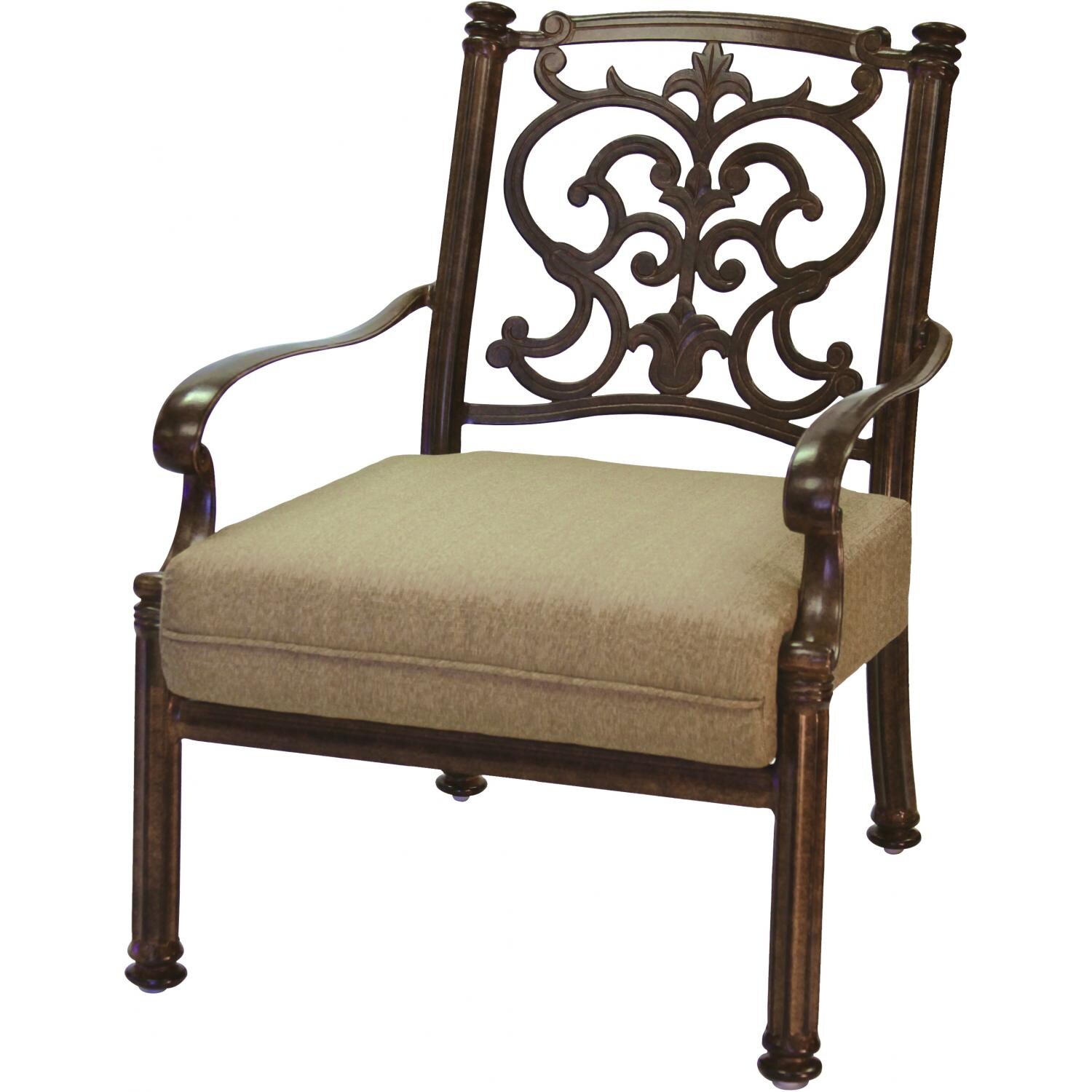 Santa Barbara Cast Aluminum Club Chair in Antique Bronze/Sesame by Darlee
