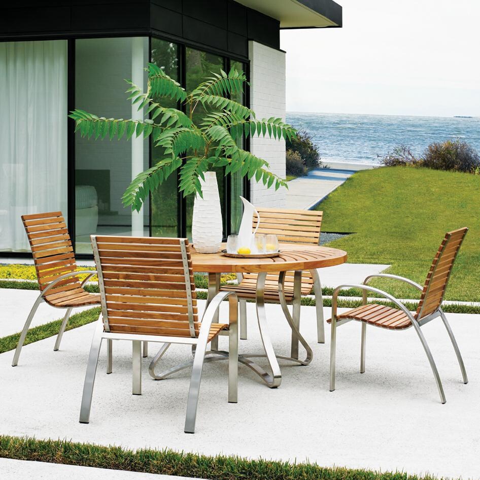 Tres Chic 5 Piece Teak Patio Dining Set By Tommy Bahama