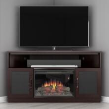 Furnitech Ambience Contemporary 60-Inch Electric Fireplace Media Console - Wenge Finish - FT60CCCFB