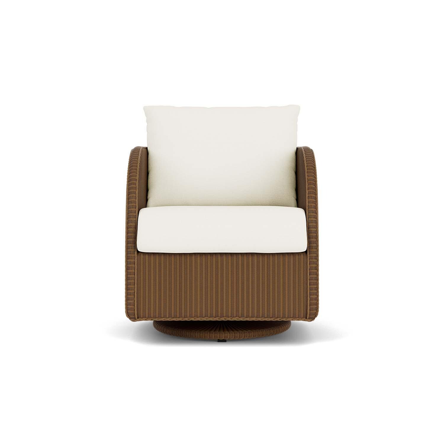 Essence Lloyd Loom Swivel Glider Club Chair in Hickory/Sailcloth Salt by Lloyd Flanders