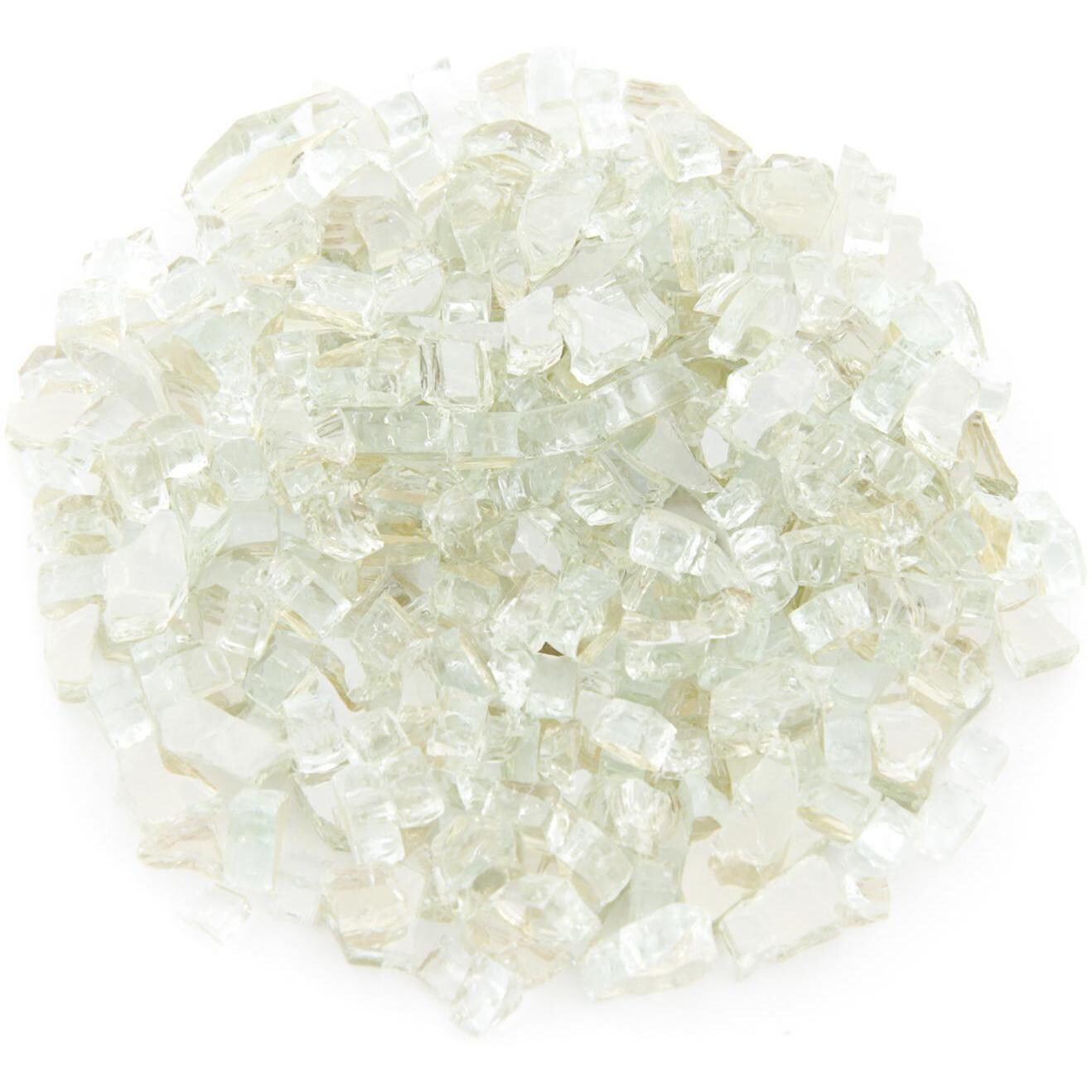 BBQGuys Signature Series 1/4-Inch Ice Clear Reflective Fire Glass - 10 Pounds - Top View thumbnail