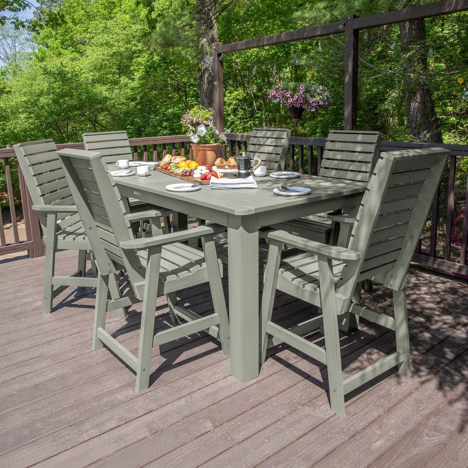 Elm Pointe 7 Pc Recycled Plastic Counter Height Dining Set In Eucalyptus by Lakeview - Lifestyle thumbnail
