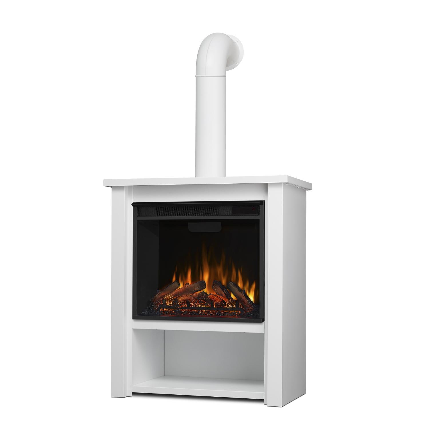 Real Flame 5005E-W Hollis 32-Inch Electric Fireplace W/ Flue - White thumbnail