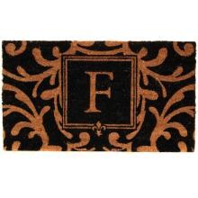 Evergreen Classic Block Monogram Coir Door Mat - Letter F image