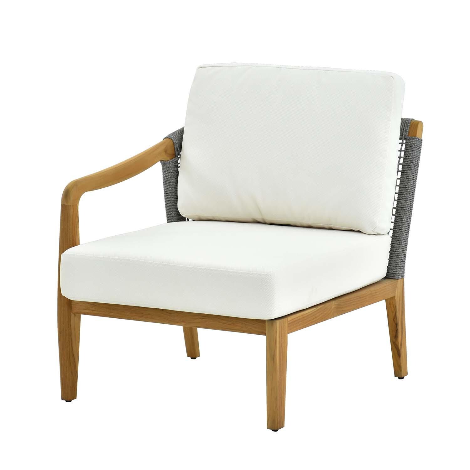 Ridgeview 8 Pc Set Teak Seating Set By Lakeview Outdoor Designs - Right Arm Chair - White Background thumbnail