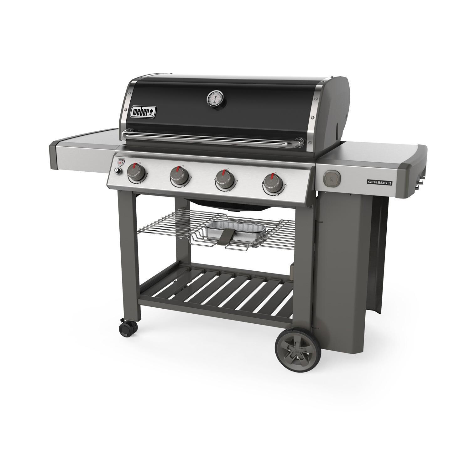 Weber Genesis II 67011001 E-410 Natural Gas Grill - Black (2019) - Right-Side Angled View thumbnail