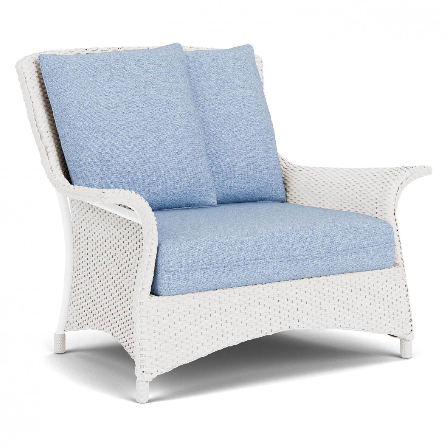 Lloyd Flanders Mandalay Chair and a Half in White Finish with Demo Skyway Fabric - Angled thumbnail