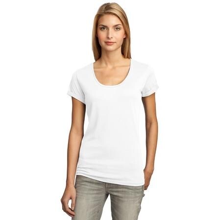 District Threads Ladies Deep Scoop T-Shirt 4XL - White